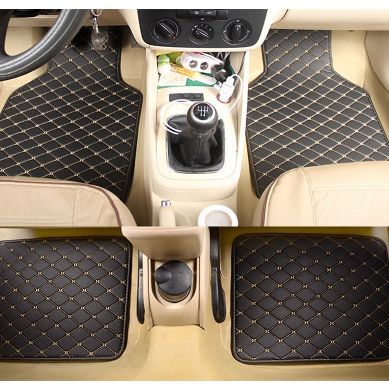 2022 New Universal Fit 4pcs PU Leather Car Floor Anti Slip Mat Waterproof Foot  Pads Protector for Suvs,Trucks,Spills,Dog,Pets